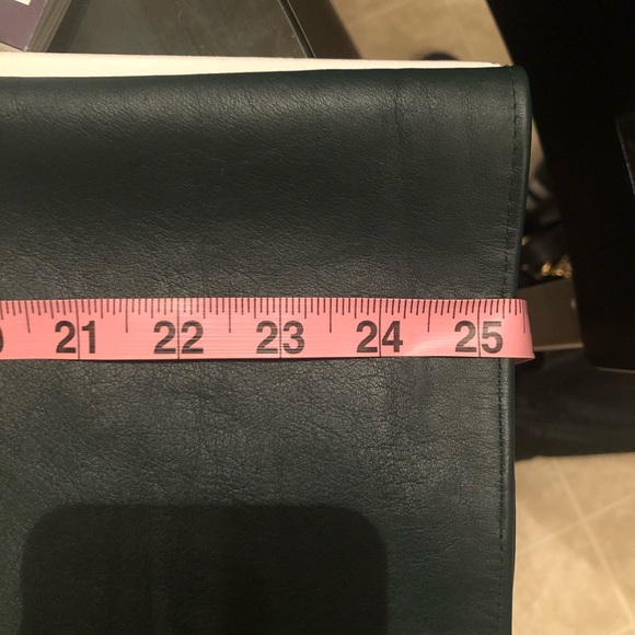 Green Aline Leather Skirt MIDI - Picture 4 of 8